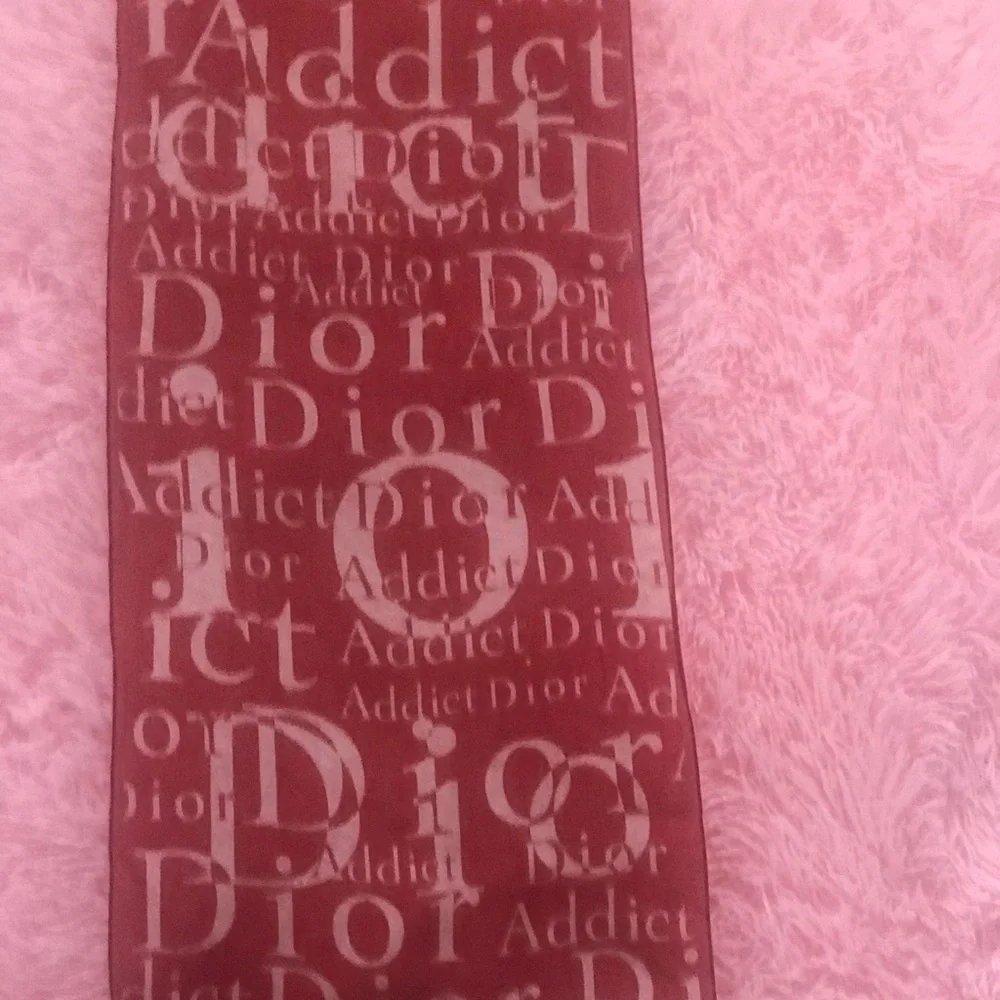DIOR…Red and White Silk Scarf